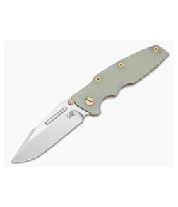 Hinderer Eklipse 3.5" Skinny Harpoon Spearpoint Non-Flipper Translucent G10 Battle Rose Gold Titanium and Stonewash Magnacut Folding Knife (3.50") - HK-1933 1