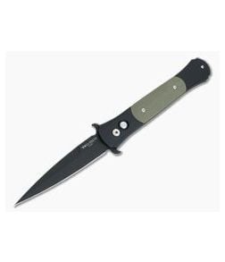 Protech Knives Large Don Black DLC 154CM Green G10 Inlays Button Lock Automatic Knife 1939 - PT-1939 1