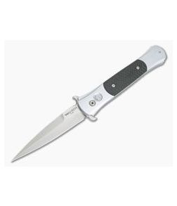 Protech Knives Large Don Satin 154CM Carbon Fiber Inlays Satin Silver Automatic Knife 1944 - PT-1944 1