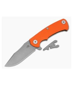 Hinderer Project X Clip Point Orange G10 Battle Bronze Titanium and Working Finish S45VN Folding Knife (3.66") - HK-1949 1