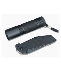 Kershaw Brawler Black Tanto Assisted Knife and Flashlight Pack - KS-1990KITX 1