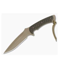 Spartan Blades Ares Fighter FDE S45VN Green Micarta Nylon Sheath Fixed Blade 1DEGRNLTN - SB-1DEGRNLTN 1