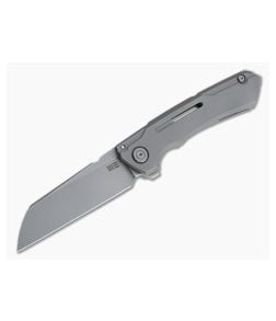 WE Knives 2003A Mini Buster Wharncliffe Polished Bead Blast 20CV Matte Gray Titanium Frame Lock Flipper - WE-2003A 1