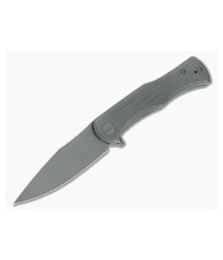 WE Knives Primoris Gray Stonewashed 20CV Gray Titanium Frame Lock Flipper WE20047A-1 - WE-WE20047A-1 1