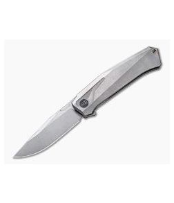 WE Knives 2006A Gava Clip Point Stonewashed 20CV Titanium Frame Lock Flipper - WE-2006A 1