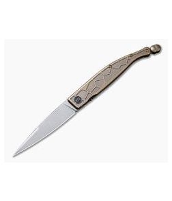 WE Knives 2008A Roman Stonewashed S35VN Bronze Titanium Frame Lock Front Flipper - WE-2008A 1