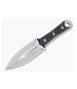 Microtech Borka SBD Dagger Stonewashed Full Serrated M390 Black G10 Fixed Blade 201-12 - MT-201-12 1