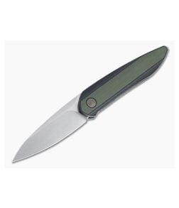 WE Knives Black Void Opus Stonewashed 20CV Green G10 Titanium Front Flipper 2010V-2 - WE-2010V-2 1