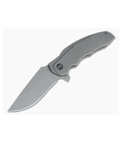 WE Knives Skreech Gray Stonewashed 20CV Gray Titanium Frame Lock Flipper 2014B - WE-2014B 1