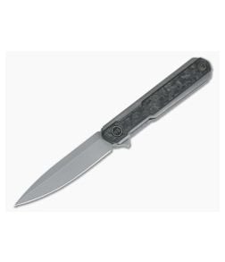 WE Knives Peer Ostap Hel Gray Stonewashed 20CV Shred Carbon Fiber Gray Titanium Flipper 2015C - WE-2015C 1