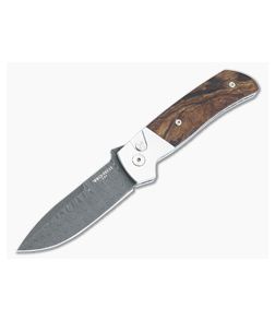 Protech ATCF Custom Satin Steel Desert Iron Wood Handle Nichols Ladder Damascus Auto 2023ATCF-003 - PT-2023ATCF-003 1