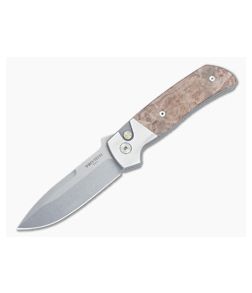 Protech ATCF Custom Auto 2-Tone Steel Frame Maple Burl Inlays Stonewashed MagnaCut Blade 2023-ATCF-009 - PT-2023-ATCF-009 1