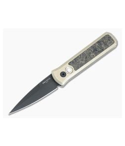 Protech Godson Bronze Aluminum Handle FatCarbon Inlay Black DLC Spear Point Automatic 2023GS-002 - PT-2023GS-002 1