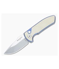 Protech SBR Bronze/Blue Smooth Titanium Custom Automatic Knife 2023-SBR-002 - PT-2023-SBR-002 1