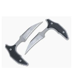 Microtech Bee Push Daggers Set Of Two Black G10 Handles Apocalyptic M390 Fully Serrated Blades 218D-12APGTBKS - MT-218D-12APGTBKS 1