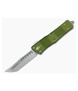 Microtech Combat Troodon Hellhound Signature Series Stonewashed OD Green OTF Automatic 219-10ODS - MT-219-10ODS 1