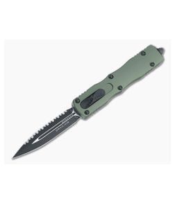 Microtech Dirac OD Green Double Edge Black Full Serrated 204P Top Slide OTF Automatic Knife 225-3OD - MT-225-3OD-204P 1