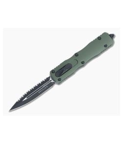 Microtech Dirac OD Green Double Edge Black Full Serrated M390 Top Slide OTF Automatic Knife 225-3OD - MT-225-3OD-M390 1