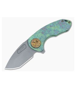 Curtiss Knives F3 Compact Green/Root Beer PM-Milled Titanium Blasted MagnaCut Spanto Flipper CK-22 - CK-22 1