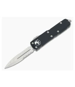Microtech UTX-85 Stonewash M390 Serrated Double Edge OTF Automatic Knife 232-11 - MT-232-11-M390 1