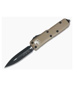 Microtech UTX-85 Double Edge Tactical OTF Black M390 Tan Automatic Knife 232-1TA - MT-232-1TA-M390 1