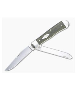 Case Trapper Smooth Green and Black Micarta Slip Joint Folder 23470 - CA-23470 1