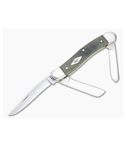 Case Medium Stockman Smooth Green and Black Micarta Slip Joint 23471 - CA-23471 1