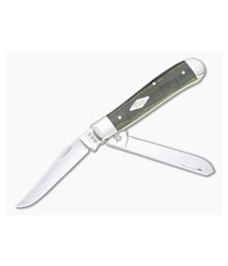 Case Mini Trapper Smooth Green and Black Micarta Slip Joint 23472 - CA-23472 1