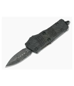 Microtech Mini Troodon D/E Signature Damascus Double Edge Carbon Fiber Top OTF Automatic 238-16CFS - MT-238-16CFS 1