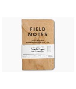 Field Notes Cherry Wood Graph Paper 48-Page Notebook 3 Pack - FN-23 1