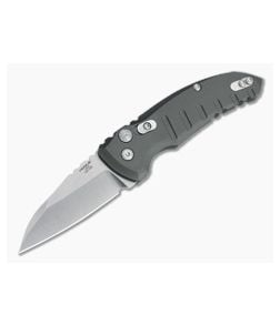 Hogue A01 MicroSwitch Tumbled Wharncliffe Gray Aluminum Button Lock Automatic 24102 - HO-24102 1