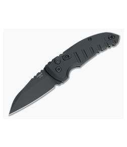 Hogue A01 MicroSwitch Black Cerakote Wharncliffe Black Aluminum Button Lock Automatic 24106 - HO-24106 1
