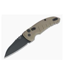 Hogue A01 MicroSwitch Black Cerakote Wharncliffe FDE Aluminum Button Lock Automatic 24107 - HO-24107 1