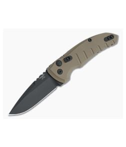 Hogue A01 MicroSwitch Black Cerakote Drop Point FDE Aluminum Button Lock Automatic 24117 - HO-24117 1