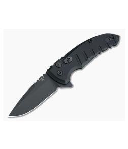 Hogue X1 MicroFlip Black Cerakote Drop Point Aluminum Button Lock Flipper 24176 - HO-24176 1