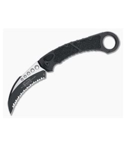 Microtech Hawk Karambit Black Tactical Serrated M390 Black Aluminum Automatic 266-3T - MT-266-3T 1