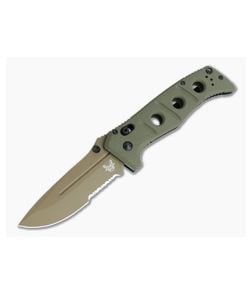 Benchmade 275SFE-2 Adamas Part Serrated Flat Earth Cruwear Olive Drab G10 AXIS Lock Folder - BM-275SFE-2 1