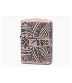 Zippo Windproof Lighter Armor Steampunk Gears Antique Copper MultiCut Engraved - ZI-29523 1