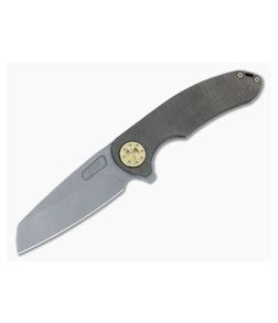 Curtiss Knives F3 Large Bronze Titanium Blasted MagnaCut Wharncliffe Flipper CK-29 - CK-29 1