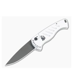 Piranha P2 Fingerling Tactical PVD 154CM Silver Button Lock Automatic - PRN-2ST 1