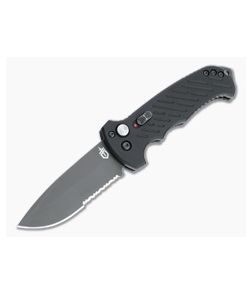 Gerber 06 Automatic Drop Point Serrated Black S30V Black Aluminum Automatic Knife 30-000377N - GB-30-000377N 1