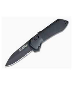 Gerber Highbrow Compact Onyx Black Oxide Serrated Assisted Flipper 30-001525 - GB-30-001525 1
