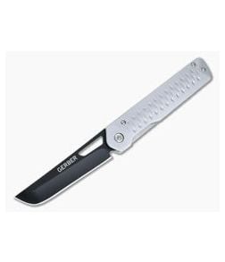 Gerber Ayako Silver Aluminum Black Oxide Tanto Frame Lock Folding Knife 30-001689 - GB-30-001689 1