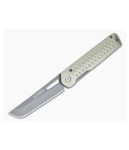 Gerber Ayako Green Aluminum Gray TiN Tanto Frame Lock Folding Knife 30-001690 - GB-30-001690 1