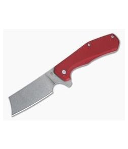 Gerber Asada Stonewashed Cleaver Red Aluminum Frame Lock Flipper 30-001805 - GB-30-001805 1