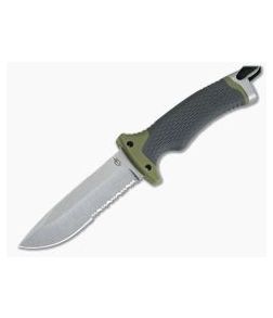 Gerber Ultimate Fixed Blade Stonewashed Partially Serrated Multi-Purpose Fixed Blade Knife 30-001829 - GB-30-001829 1