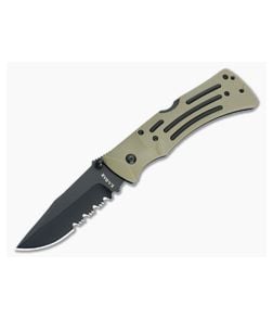 Kabar Desert Mule Folder Black Partially Serrated 3053 - KA-3053 1