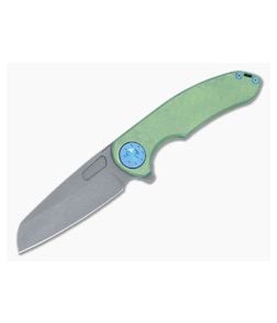 Curtiss Knives F3 Large Green HB-Mill Titanium Blasted MagnaCut Wharncliffe Flipper CK-30 - CK-30 1
