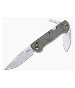 Benchmade Weekender Stonewashed S30V Canvas Micarta Two-Blade Slip Joint Folder 317-1 - BM-317-1 1