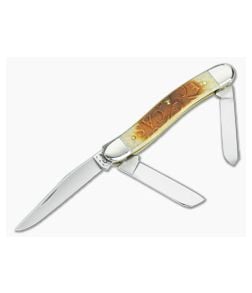 Case Medium Stockman Carved Antique Bone - CA-31743 1